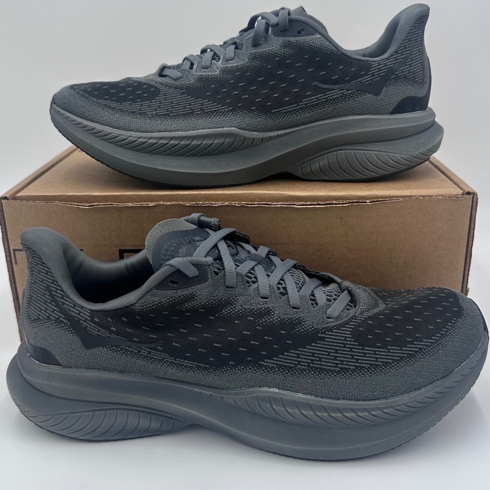 Hoka Mach 6 Running Shoes Mens 10.5 Black Black Castlerock Sneakers 1164032